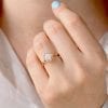 Opal engagement rose gold ring, Vintage flower promise ring