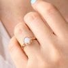 Opal engagement rose gold ring