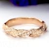 Lotus flower Moonstone Diamond Engagement Ring, Solid Gold Vintage Halo Engagement Ring