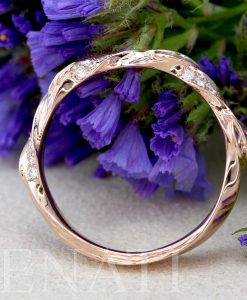 4 mm Leaf twig diamond wedding band, Wide mobius wedding ring - Image 6