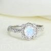 Lotus flower Moonstone Diamond Engagement Ring