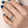 Moonstone Floral Engagement Ring, Leaves Nature Rainbow Moonstone Ring