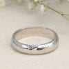 5 mm Hammered Wedding Ring for Men And Women, Rustic White Gold Ring