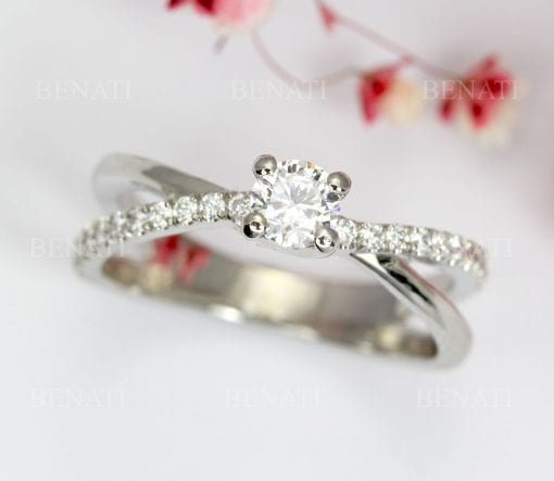 Diamond Infinity Engagement  Ring, Diamond Infinity Engagement Ring