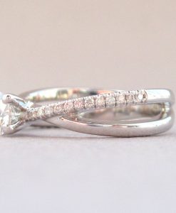 Diamond Infinity Engagement  Ring, Crossover Solitaire Diamond Ring - Image 8