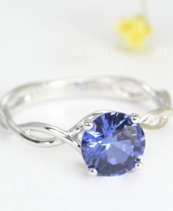 Bold 2 Carat Blue Sapphire Infinity Engagement Ring