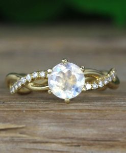 Moonstone Infinity Knot Engagement Ring