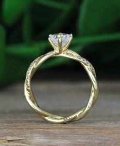 Moonstone Infinity Knot Engagement Ring, Twisted Rope Conflict Free Diamond Engagement Ring - Image 18