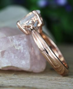 Rainbow Moonstone Wedding Ring Set, Antique Moonstone Engagement Ring Set - Image 12