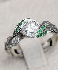 White leaf Ring