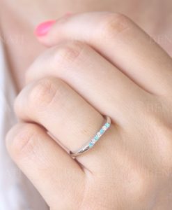Opal and Diamond Eternity Band, Opal Ring - Image 2