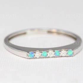 Opal and Diamond Eternity Band, Opal Ring