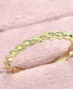 Braided Rope Wedding Band, Twisted Wedding Ring - Image 2