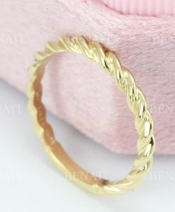 Braided Rope Wedding Band, Twisted Wedding Ring - Image 4