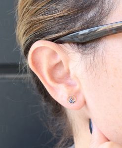 14k Gold Wave Sapphire Earrings