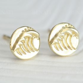 14k Gold Wave Earrings, Surfers Swell Earrings