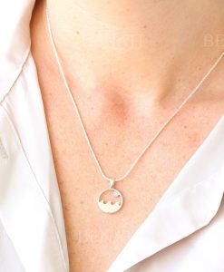 Silver Wave And Sun Necklace, Surfers Swell Necklace - Image 2