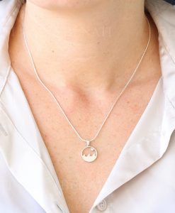 Silver Wave And Sun Necklace, Surfers Swell Necklace - Image 4