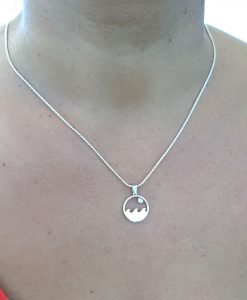 Silver Wave And Sun Necklace, Surfers Swell Necklace - Image 5