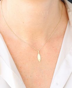 14k Surfboard Necklace, Gold Surf Pendant - Image 6
