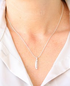 Silver Surfboard Necklace, Surfer Necklace - Image 2
