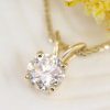 14k Solid gold diamond Necklace, Lab diamond Solitaire Necklace