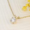 14k Solid gold diamond Necklace, Lab diamond Solitaire Necklace