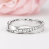 4mm Diamond Mobius Ring, Solid Gold Minimalist Diamond Wedding Ring