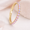 Pink Opal Eternity Band, 14k 18k Gold Opal Ring
