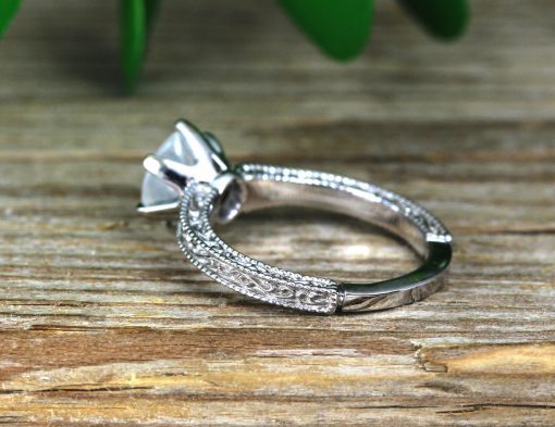 Vintage Inspired Filigree Diamond Halo Ring Without Center Stone