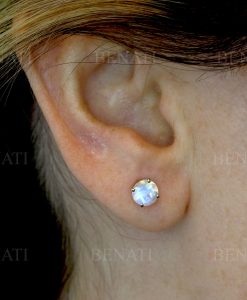 Gold Moonstone Stud Earrings, Gift for her - Image 9