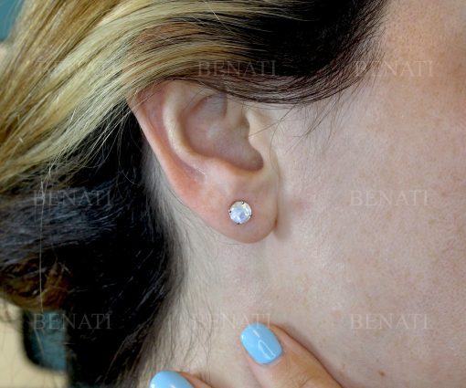 Gold Moonstone Stud Earrings, Gift for her