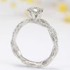 Diamond Rope Infinity Engagement Ring, Bark Love Knot Solitaire Ring