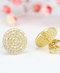 14k Gold stud earrings, Solid Gold Stud Earrings - Image 4