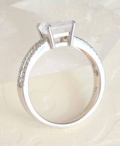 Princess Cut Moonstone Engagement Ring, Vintage Unique Ring - Image 6