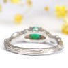 Vintage Green Emerald Engagement Ring, Diamond And Emerald Wedding Ring