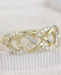 Double Infinity Diamond Engagement Ring, Unique Wedding Band