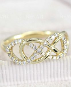 Double Infinity Diamond Engagement Ring, Unique Wedding Band - Image 5