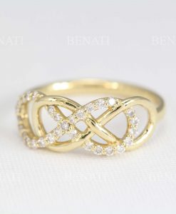 Double Infinity Diamond Engagement Ring, Unique Wedding Band - Image 6