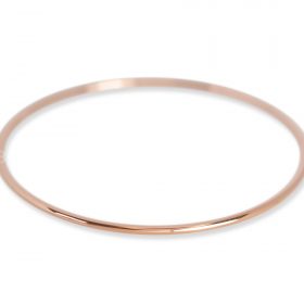 Bangle Bracelet 14k 18k Solid Gold (Not Hollow) 2.00 mm, Round Stacking Bangle Bracelet