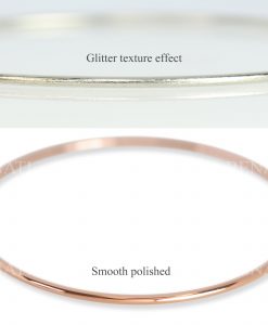 Bangle Bracelet 14k 18k Solid Gold (Not Hollow) 2.00 mm, Round Stacking Bangle Bracelet - Image 2