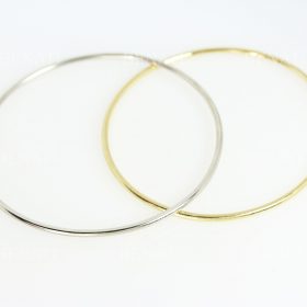 Bangle Bracelet 14k 18k Solid Gold (Not Hollow) 2.00 mm, Round Stacking Bangle Bracelet