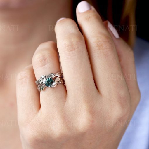 Dark Green Sapphire Engagement Ring | Olivia Ewing