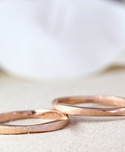 Gold Wedding Band Set, His And Hers Wedding Rings Set - Image 4