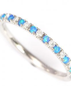Opal and diamond eternity ring