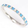 Blue Opal and Diamond Eternity Band, Opal Ring