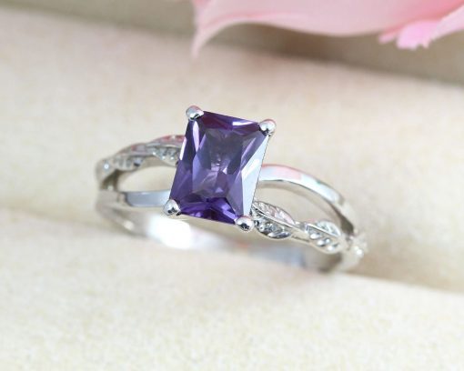 alexandrite ring engagement ring june birthstone ring floral promise ring antique ring leaves ring vintage edwardian friendship emerald cut 6229bc59