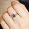 Alexandrite Ring Engagement Ring June Birthstone Ring Floral Promise Ring, Antique Ring Leaves Ring Vintage Edwardian Friendship Emerald Cut