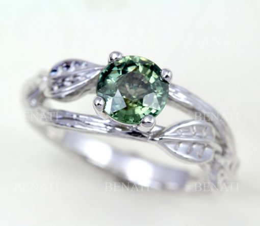 Twig Green Sapphire Engagement Ring, Engagement Ring