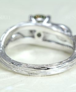 Twig Green Sapphire Engagement Ring, Forest Leaves Engagement Ring - Image 5